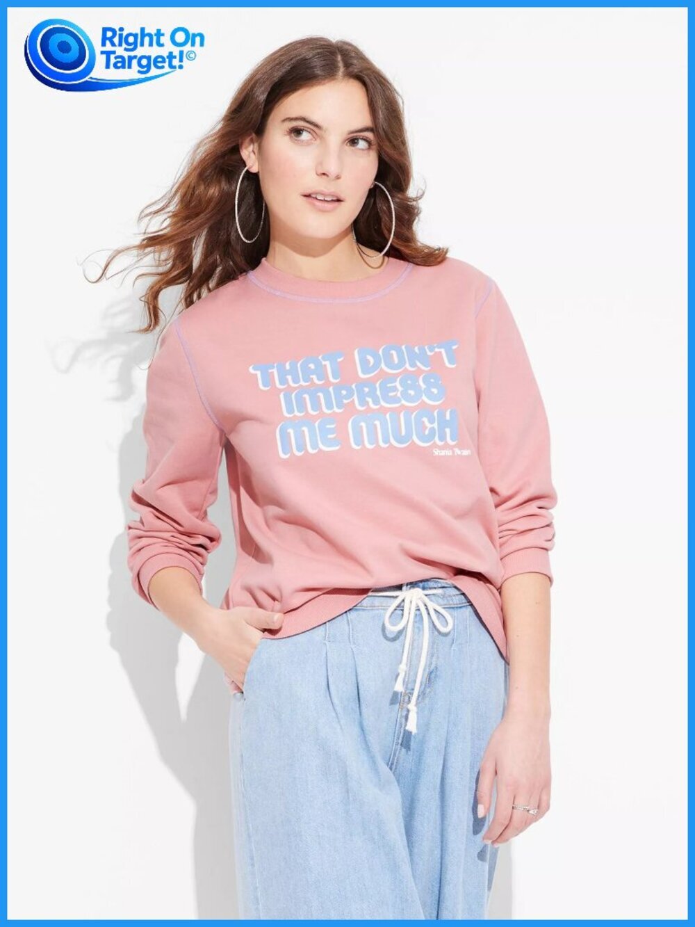 Large - Womens Shania Twain That Don't Impress Me Much Sweatshirt - Pink